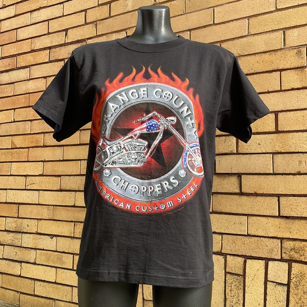 2003 y2k OCC Orange County Choppers black motorcycle baby t shirt Size Large NWT